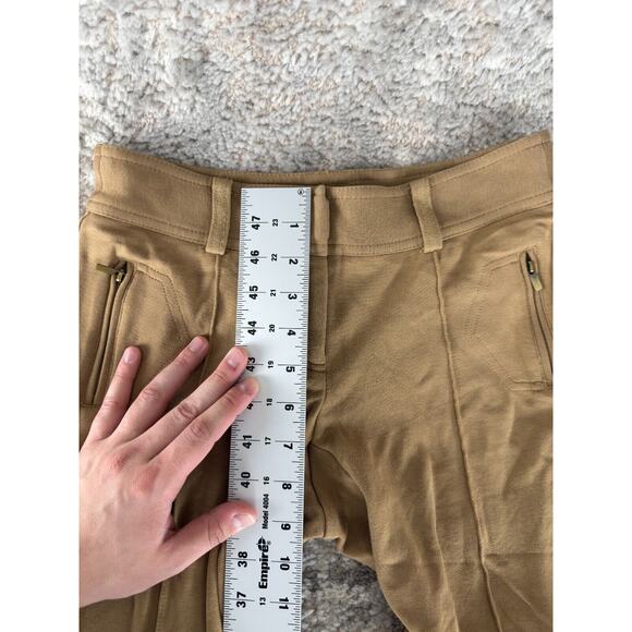 Cache Size 0 Casual Stretch Flat Front Pants Beige Button Zip Pockets Ankle - Picture 6 of 12